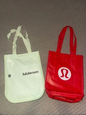 Lululemon Reusable Lunch Eco Friendly Tote & Carryall Gym Small Bags Neon/Red